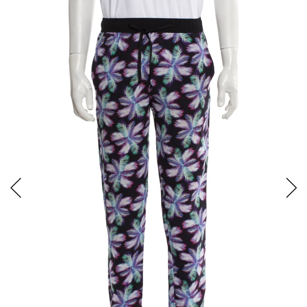 Sandro Paris Printed Lounge Pants – Palm Leaf Pattern (Size S)